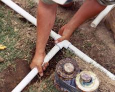 Installing irrigation and sprinklers